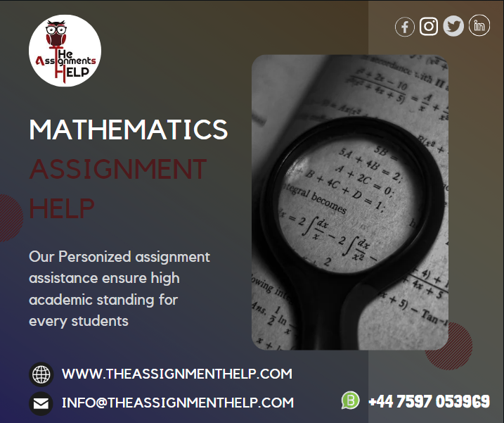 tasignmentshelp's tweet image. Be confident! Because you choose our Mathematics Assignment Help Online Services. We prefer that you submit your assignment before the deadline. We firmly uphold our promises and never compromise on quality.
#mathematicsassignment #mathematicsassignmenthelp