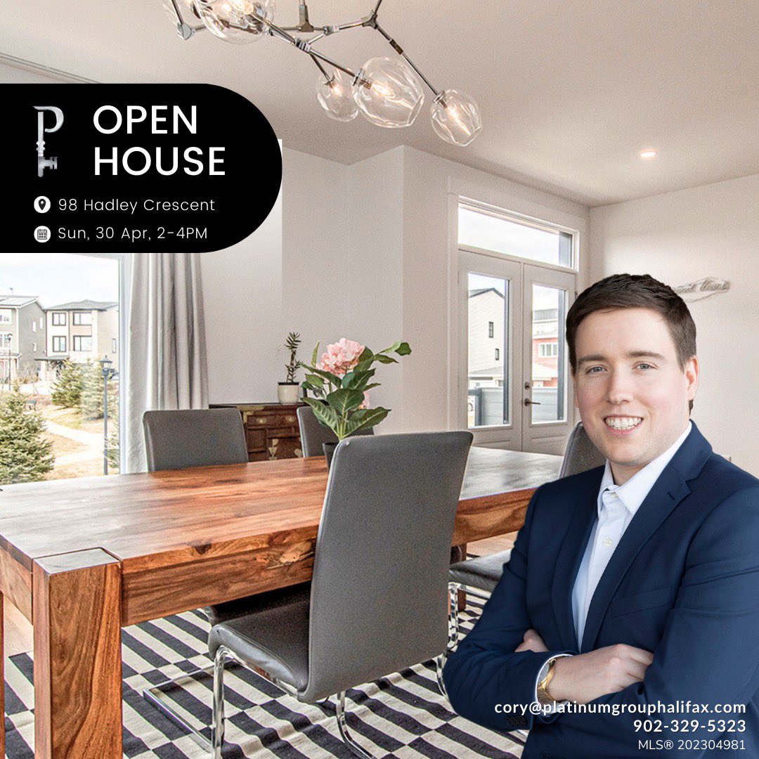 PlatinumHalifax's tweet photo. 📣OPEN HOUSE THIS WEEK
🏡98Hadley Crescent | Sun, 30 Apr, 2~4PM
👀All Info - https://t.co/ub7itIhjhF
📲Cory (902)329-5323
✨The Platinum Group⎮Top 1% Real Estate Professionals #halifaxhomes #halifaxlocal #halifaxevent #halifaxnow #halifaxnoise #halifax #hfx https://t.co/TMNBLcCcw5