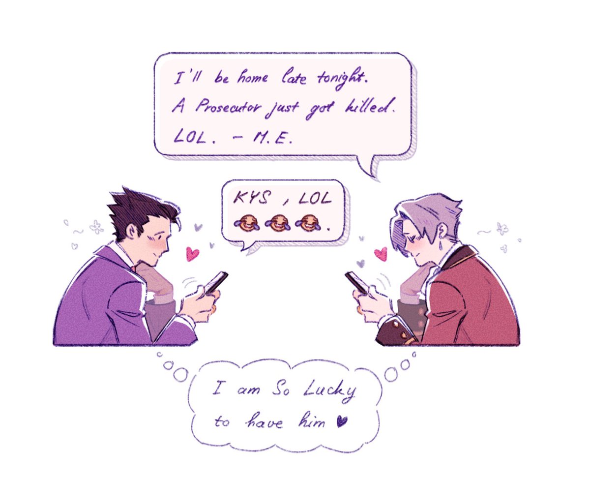 I think the appeal of NaruMitsu to me is that they both live in a perpetual state of confusion so no one else really get them but each of them and that’s beautiful really. ❤️💙

#AceAttorney