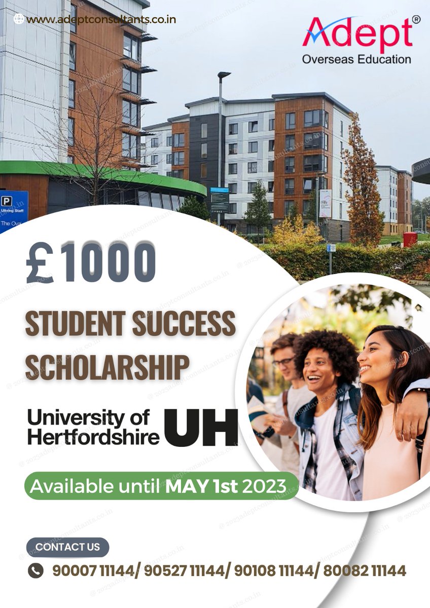 OverseasAdept's tweet photo. University of Hertfordshire is offering Scholarships to students who will pay an initial deposit at the earliest.
Hurry up, Apply today!!!
#Immigration #Visa #UniversityofHertfordshire #Immigrants #Students #Migration #PRVisas #StudentVisas #WorkVisas #WorkVisasInUK https://t.co/lfUofl9d8t