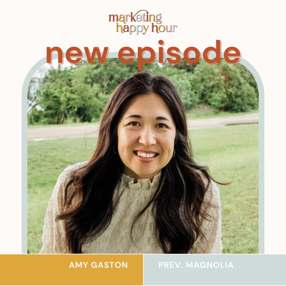 mktghappyhr's tweet photo. 🥂 NEW 🥂 Experiential / Event Marketing 101 (+ a Conversation on Thoughtful Leadership) | @Amygaston6 (prev. Magnolia)

🎧 Listen in:

Spotify https://t.co/J28maWrAsO

Apple Podcasts https://t.co/ylzVq7DX2s

#marketingpodcast #experientialmarketing https://t.co/uarpFQOQTd