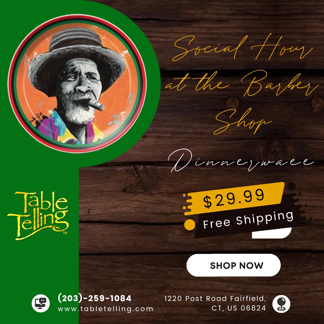 TableTelling's tweet image. Social Hour at the Barber Shop Dinnerware

Growing up, there was a group of guys that assembled regularly at the barber shop.

Buy Now: tabletelling.com/product/social…

#dinnerware #dinnerwareset #dinnerwarecollection #dinnerset #product #tabletelling #dinning #dinningset