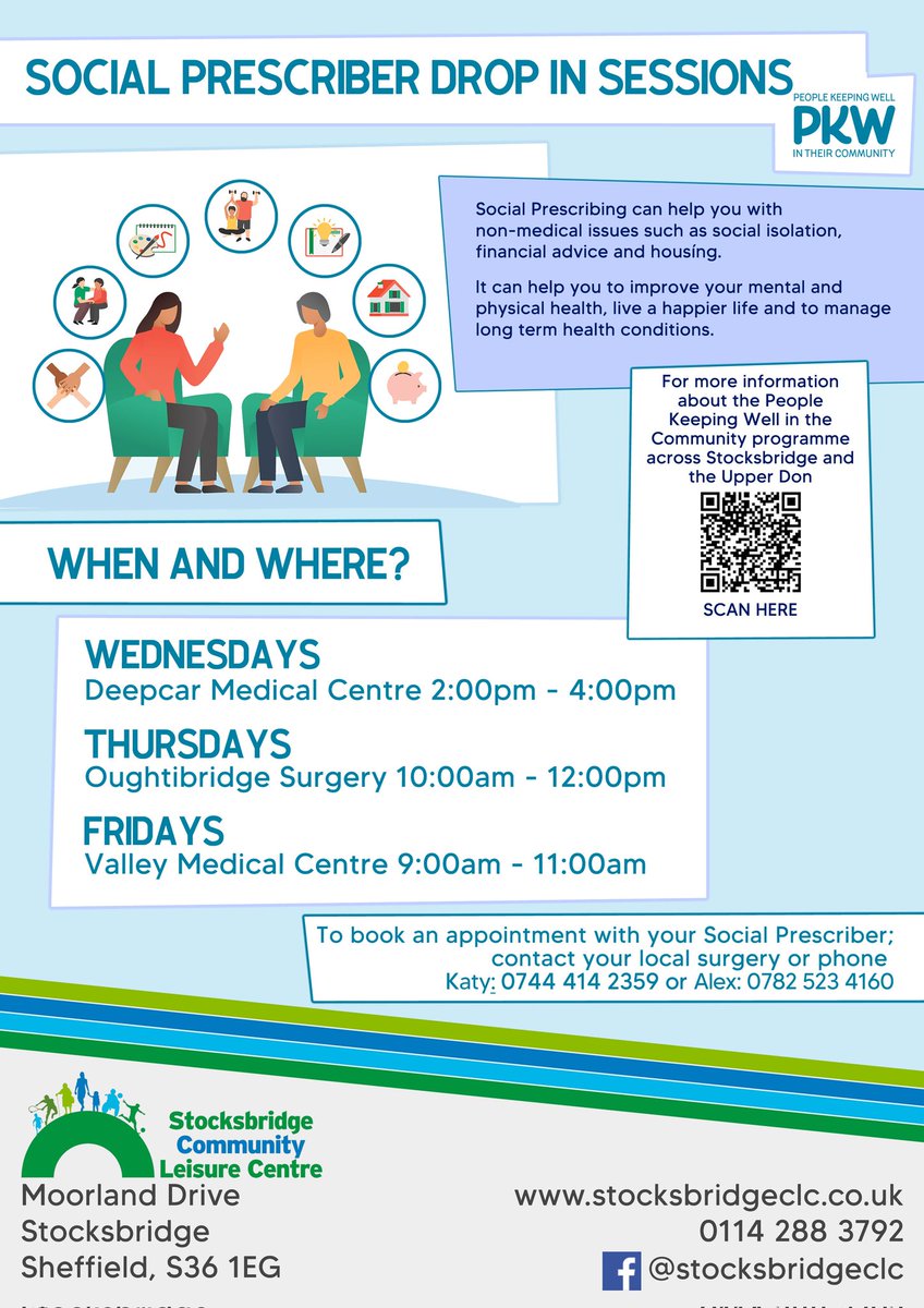 TimminsJones's tweet photo. Today is #LinkWorkerDay23 celebrating the role of Social Prescribing in our health service. I host drop ins in #Stocksbridge #Deepcar #Oughtibridge get in touch to find out how social prescribing can help your wellbeing π https://t.co/FikDzJRuib