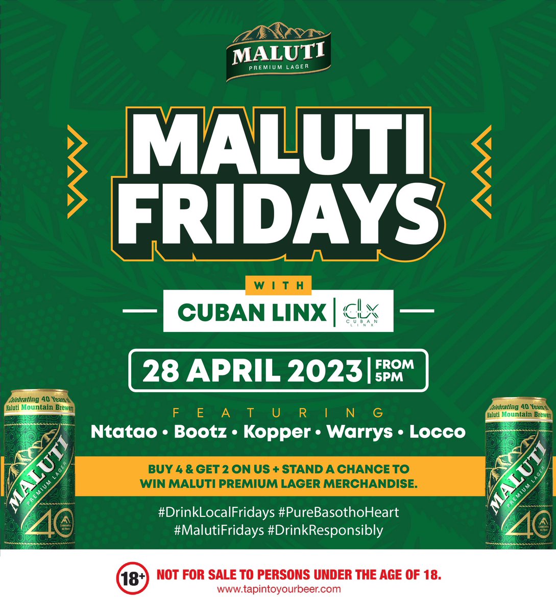 TummieLetsapo's tweet photo. #Lstwitter. Maluti Mountain Brewery with another dope concept. #MalutiFridays๐ฅ๐ฅ #PureBasothoHeart
#DrinkLocalFridays
#justlive https://t.co/85pmg7eLrC