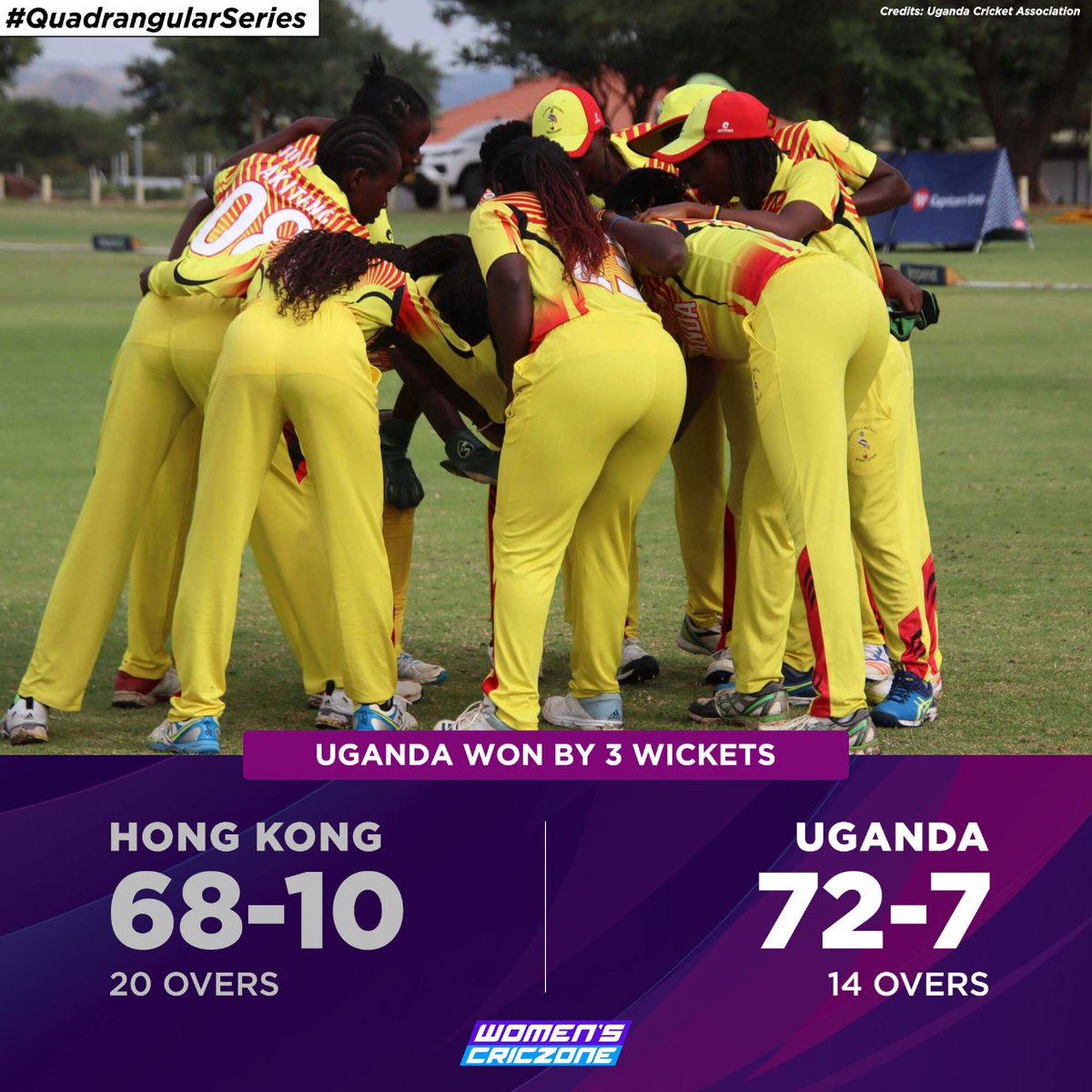 WomensCricZone's tweet photo. Uganda won the match 5โฃ of the #QuadrangularSeries against Hong Kong in a low scoring game.
#CricketTwitter https://t.co/ilJz9S6Ces