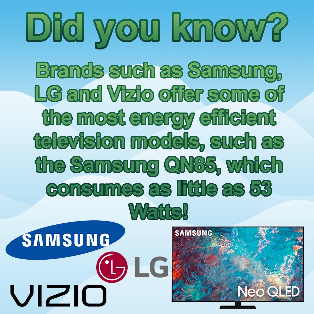 Here's a fun little fact about some of the best brands to get energy efficient television models. Which brand do you use? #EnergySavings #GreenLiving #EnergyConservation #RenewableEnergy #EnergyRatings #HouseholdAppliances #SustainableLiving #EnergyEfficiency