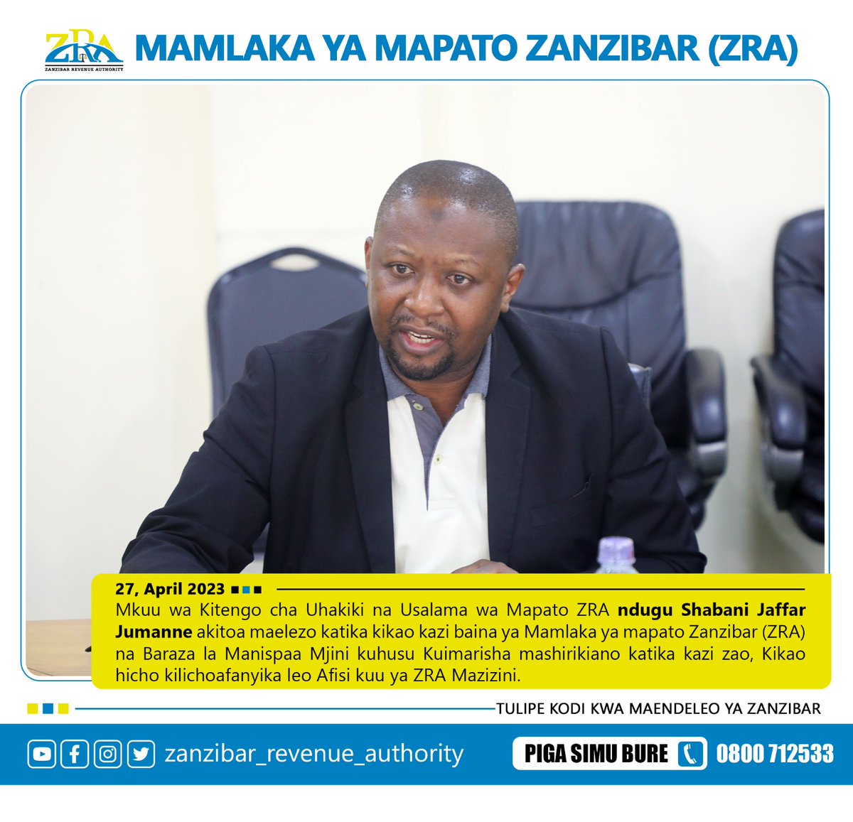 zrazanzibar's tweet photo. #KikaoKazi #Manispaa #ZRA https://t.co/50eHl9c80v