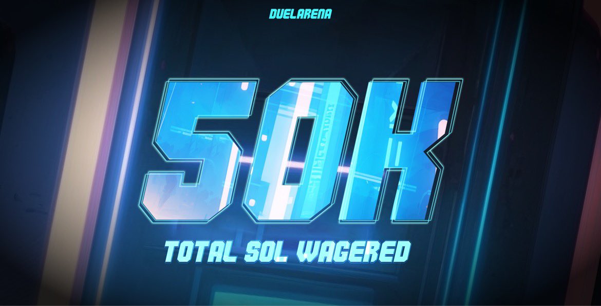 We broke a milestone yesterday with more than 50k SOL total wagered on the Duel Arena platform. Woop woop! 🥳
