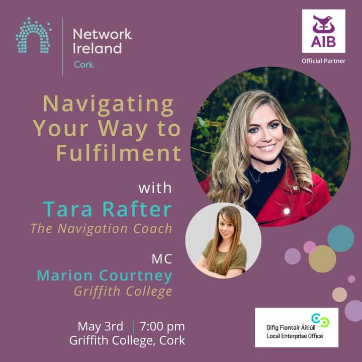 Looking forward to being the MC for the next <a href="/NetworkCork/">Network Cork</a> event &amp; welcome the inspiring Navigation Coach Tara Rafter &amp; all our Network Cork members to our <a href="/griffithcollege/">Griffith College</a> Cork campus.
#NetworkCork #NetworkIreland #BackedByAIB