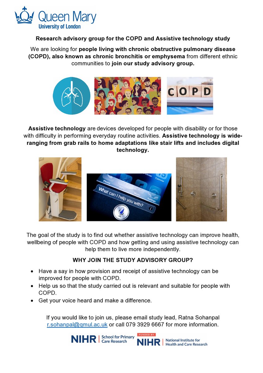 Ratna Sohanpal (@ratna_sohanpal) on Twitter photo Opportunities for people with #copd to have your say! Join us as public contributor on 2 new funded studies (1. remote consultations 2. assistive technology). Please email me to express interest/find out more r.sohanpal@qmul.ac.uk Please RT @DrNRoberts <a href="/aluk_research/">Asthma + Lung UK Research</a> Opportunities for people with #copd to have your say! Join us as public contributor on 2 new funded studies (1. remote consultations 2. assistive technology). Please email me to express interest/find out more r.sohanpal@qmul.ac.uk Please RT @DrNRoberts <a href="/aluk_research/">Asthma + Lung UK Research</a>