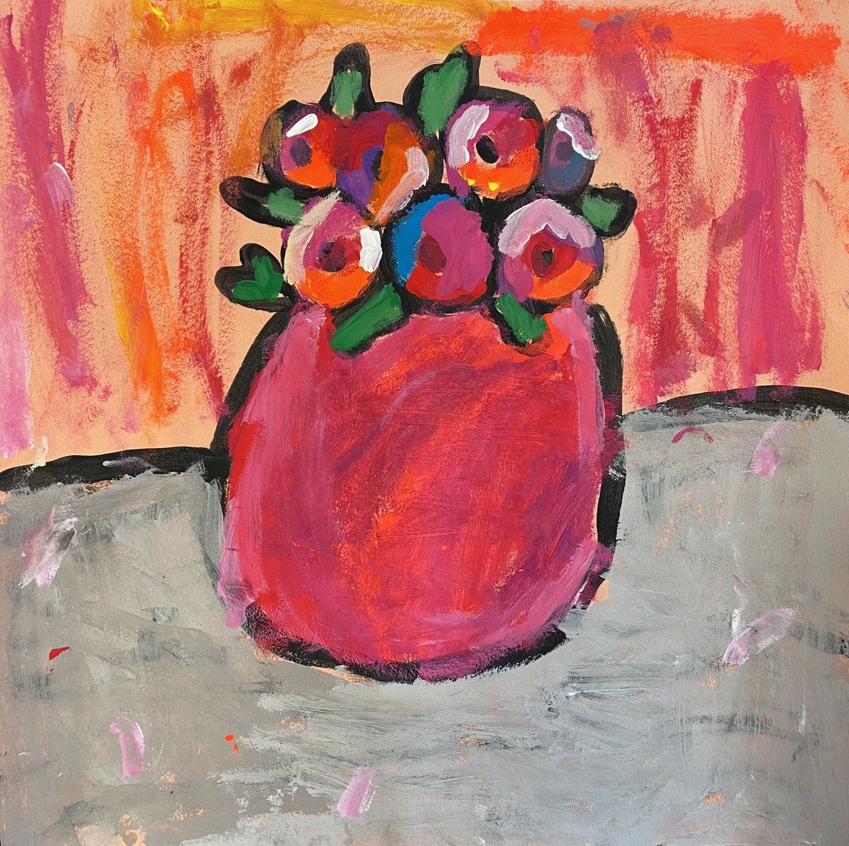 Flower painting by Yesli in Mrs. Wells’ class! Beautiful! 😍