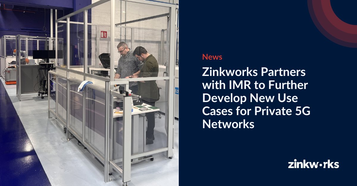 Zinkworks announces its partnership with @IMR_ie, providing Zinkworks access to IMR’s 5G standalone mobile private network (MPN) testbed. Read More: zinkworks.com/2023/04/27/zin… #Zinkworks #5G #PrivateNetwork #MPN #Industry40