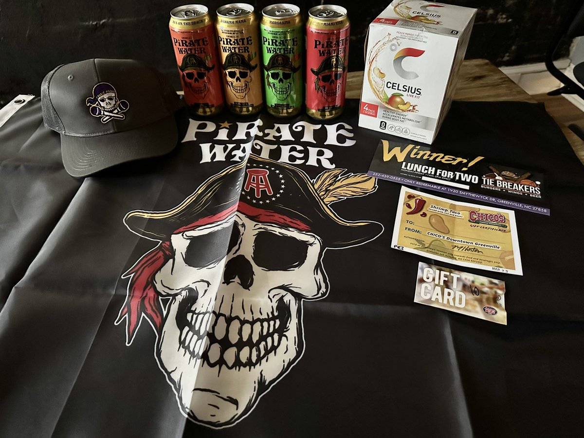 PR927FM's tweet image. 🚨🏴‍☠️GIVE AWAY ALERT🏴‍☠️🚨
RT &amp;amp; FOLLOW @PR927FM for a chance to win this AWESOME Pirate Water Prize Package (21 &amp;amp; older only)
#Stations4Winners🏴‍☠️