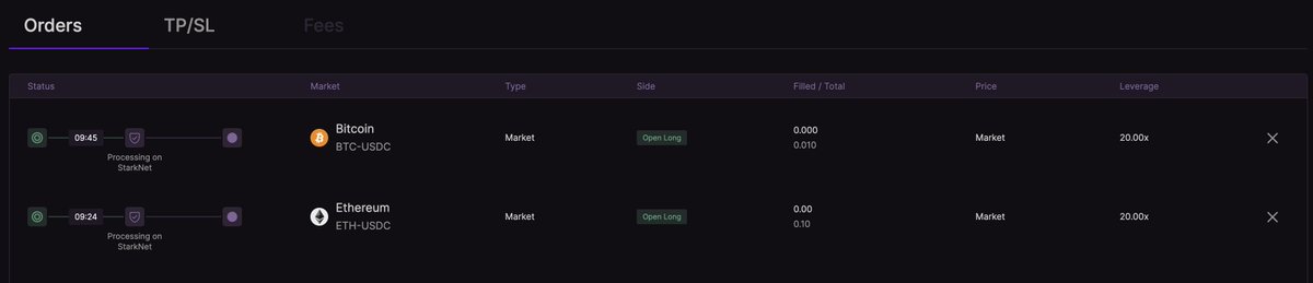 It's neat that you can see all your pending order in one place. <a href="/zkxprotocol/">ZKX</a> #ZKXTestnet