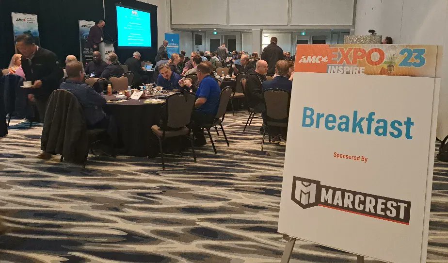 AMCshortlinecda's tweet photo. We are opening Day 2 after a hearty breakfast sponsored by @MarcrestMfg. We look forward to an exciting day of speakers sessions. Many thanks go to #AICSupplyInc our Program Sponsor for #AMCExpo23 #AMCInspire https://t.co/cAOIcTfRNw