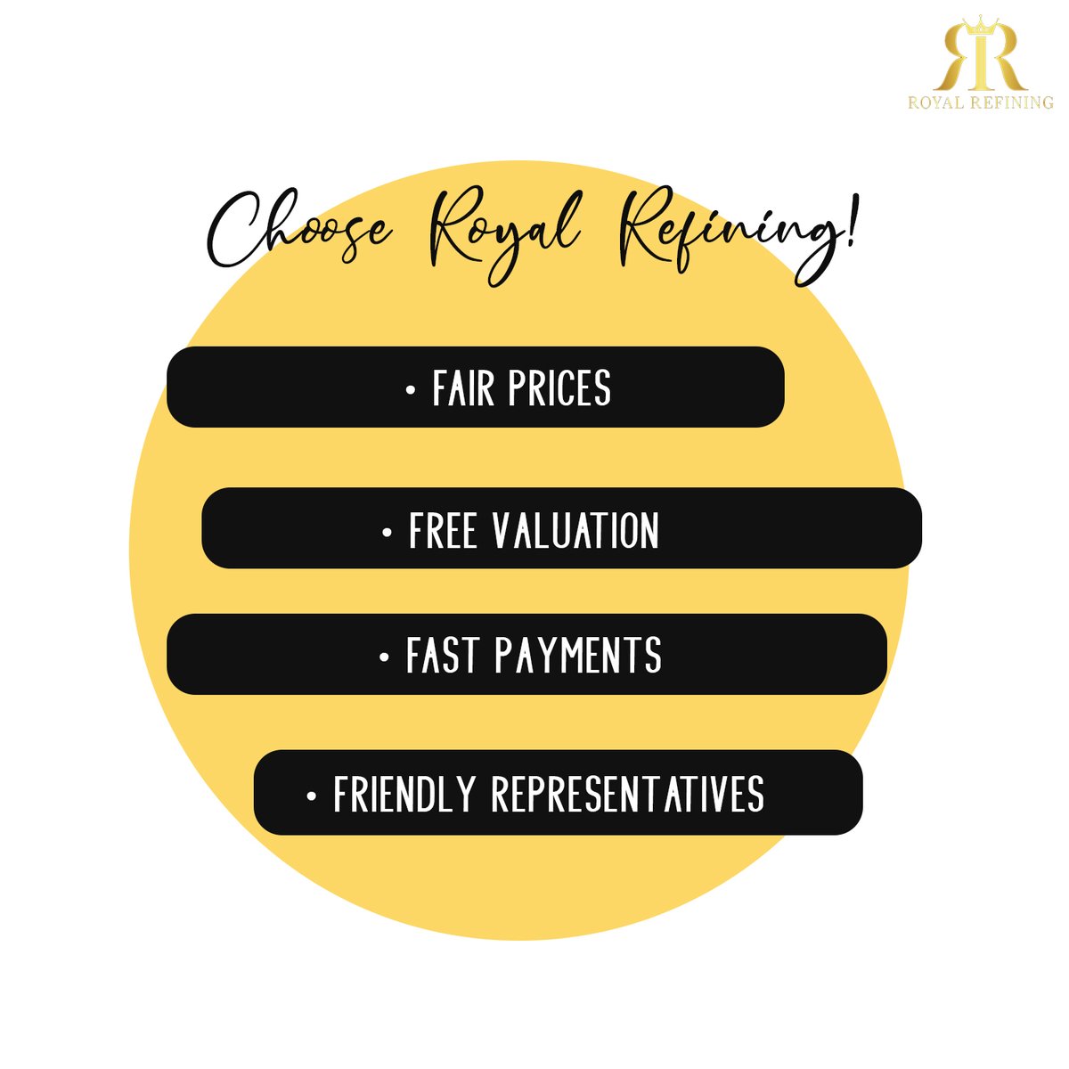 RRefining's tweet image. There is a million reasons why you should choose us...but here is a few to start with! 

royalrefining.com
•
•
•
#DentalRefiner #MetalRefiner #Dental #DentalArt #Dentalife #Dentist #GoldJewelry