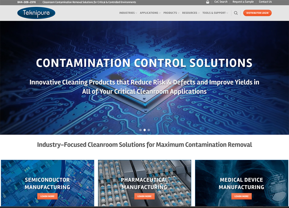 cleanroom_wiper's tweet photo. Teknipure is excited to announce the launch of a newly  redesigned website featuring a lot of helpful tools, industry-segment information, and application-specific #contaminationremoval solutions for #cleanroom environments.

Take a look!
https://t.co/QlLBcJTZlN https://t.co/izvuJQgvaO