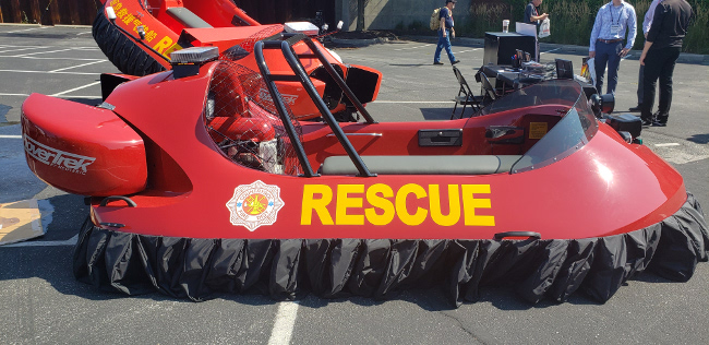 NeoHovercraft's tweet photo. When it comes to rescue missions, seconds can mean the difference between life and death. 🚨⏱️ That's why you need the fastest, most efficient rescue hovercraft on the market. See fly every 30 minutes at #FDIC2023 booth 19203. #HovercraftRescue https://t.co/85Ln2jrDnB