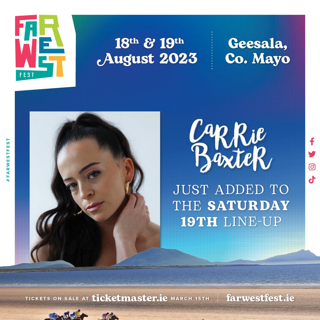 Buzzin to play @FarWestFestIRL this summer ;) Mayo I’m coming 🇮🇪😊