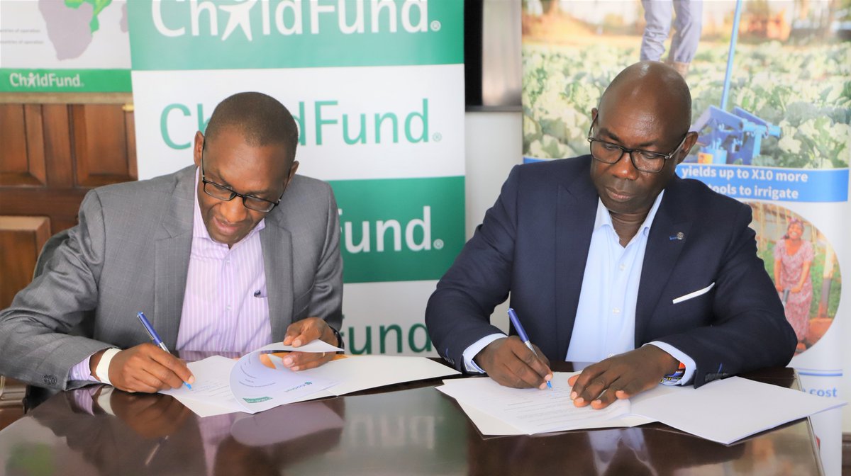 ChildFundAfrica's tweet photo. We have partnered with @KickStart_Intl to ensure #children across #Africa have access to nutritious foods by utilizing #moneymaker irrigation pumps for irrigation. Our goal is to boost #foodsecurity and promote #sustainablelivelihoods. MoU signed by @ChegeNgugi1 and Peter Juma. https://t.co/76eWvqjUja