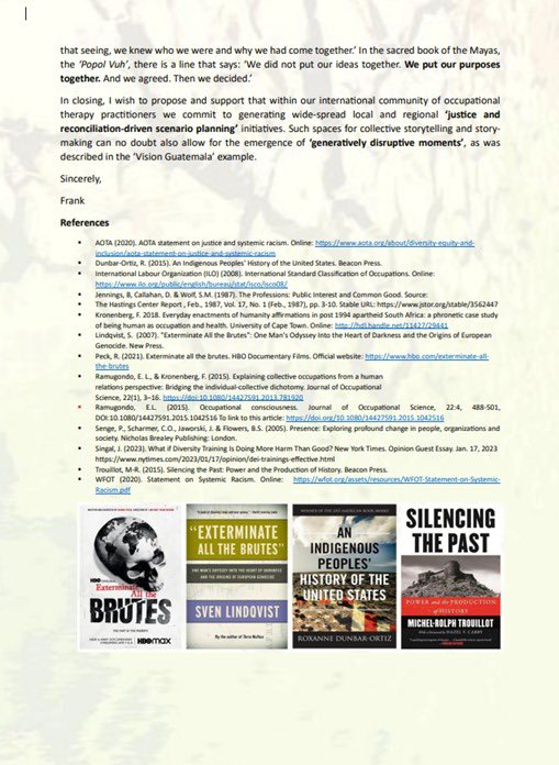 Nyaniso (@dafrenksta) on Twitter photo <a href="/AOTAInc/">AOTA</a> <a href="/AOTAIncPR/">AOTA News & PR</a> <a href="/theRCOT/">Royal College of Occupational Therapists</a> <a href="/thewfot/">WFOT</a> <a href="/ERamugondo/">Elelwani Ramugondo</a> <a href="/Isla_OT/">Isla #FreePalestine</a> <a href="/DisruptOT/">DisruptOT</a> <a href="/sarahhenkeman/">DisruptingDenial</a> @LecturerMish A call to commit to understanding DEHUMANIZATION within and by PROFESSIONS, starting in occupational therapy … <a href="/AOTAInc/">AOTA</a> <a href="/AOTAIncPR/">AOTA News & PR</a> <a href="/theRCOT/">Royal College of Occupational Therapists</a> <a href="/thewfot/">WFOT</a> <a href="/ERamugondo/">Elelwani Ramugondo</a> <a href="/Isla_OT/">Isla #FreePalestine</a> <a href="/DisruptOT/">DisruptOT</a> <a href="/sarahhenkeman/">DisruptingDenial</a> @LecturerMish A call to commit to understanding DEHUMANIZATION within and by PROFESSIONS, starting in occupational therapy …
