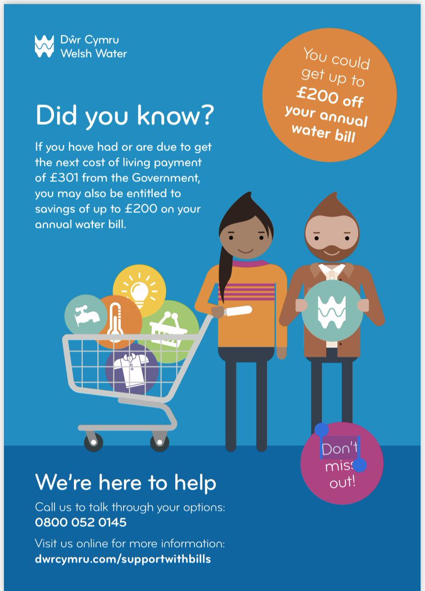 💦Am arbed hyd at £200 ar eich bil dŵr blynyddol? 💦 Want to save up to £200 on your annual water bill?💦 <a href="/DwrCymru/">Welsh Water</a> <a href="/EcoSgolion/">CadwchGymru'nDaclus</a>