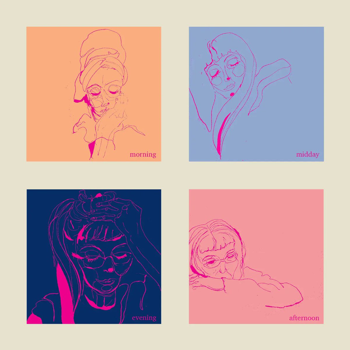 charcotstudio's tweet image. #MSmakesme tired! Fatigue is my most active&amp;amp;intense symptom.
Titled &apos;The Four Times of My Day&apos; this was inspired by art work &apos;The Four Times of The Day&apos; 1739 by Nicolas Lancret. 
Read moving clockwise to show how easily fatigue can become a never ending loop, all day, everyday!