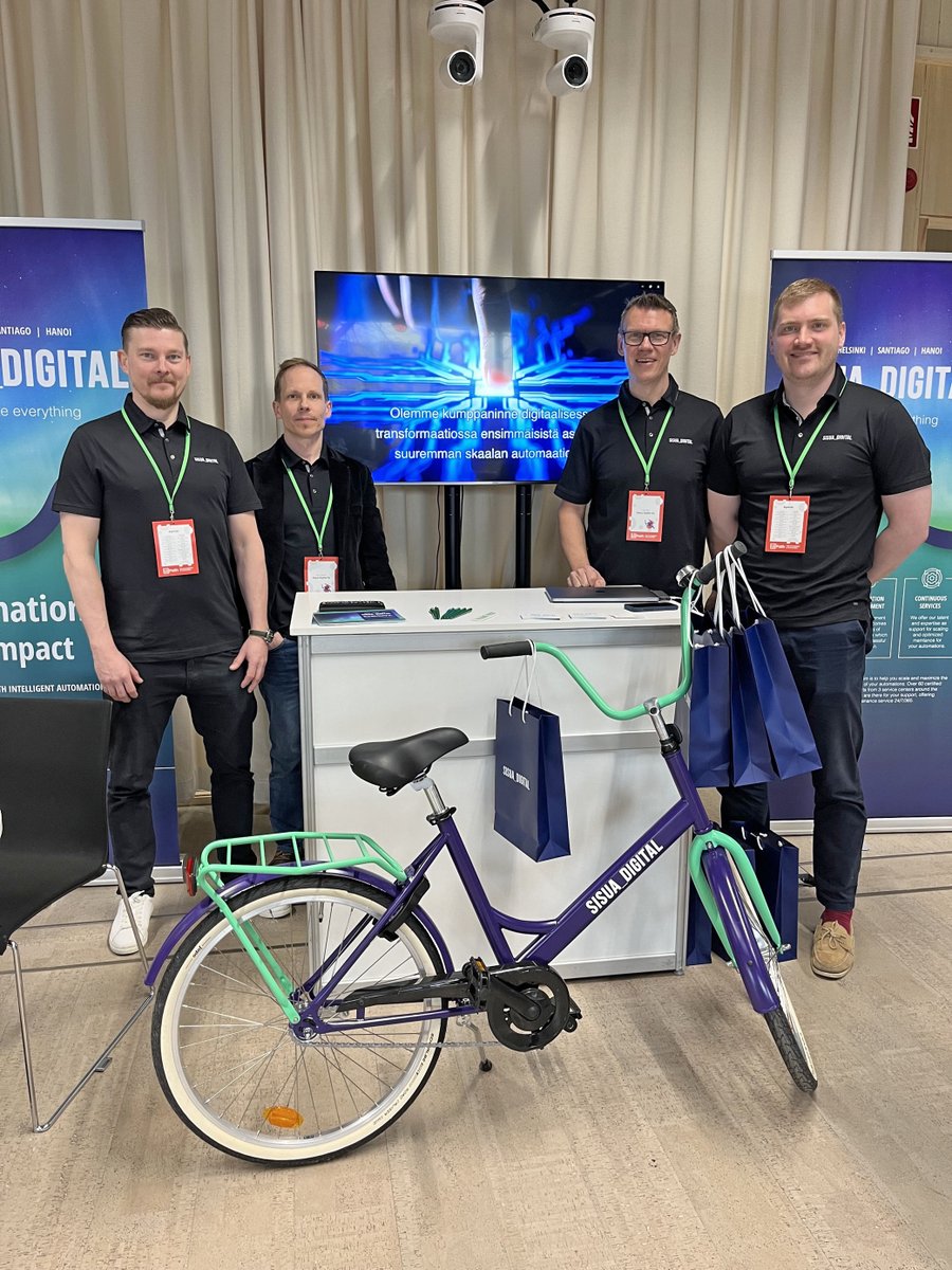 Sisua Digital Helsinki team attended the #UipathAutomationSummit 2023. We were thrilled to hear several customer stories about how #intelligentautomation is transforming their business! We also raffled this Sisua Bike for one lucky contestant, congrats to the winner! 💯🙌