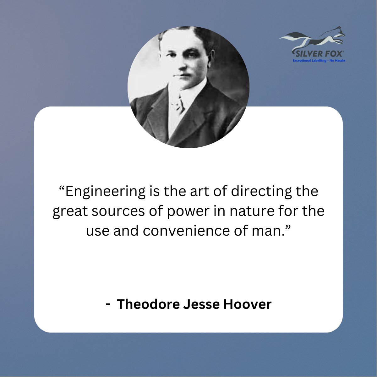 SilverFox's tweet image. “Engineering is the professional and systematic application of science to the efficient utilisation of natural resources to produce wealth."  - Theodore Jesse Hoover 

#Engineering #EngineeringQuote