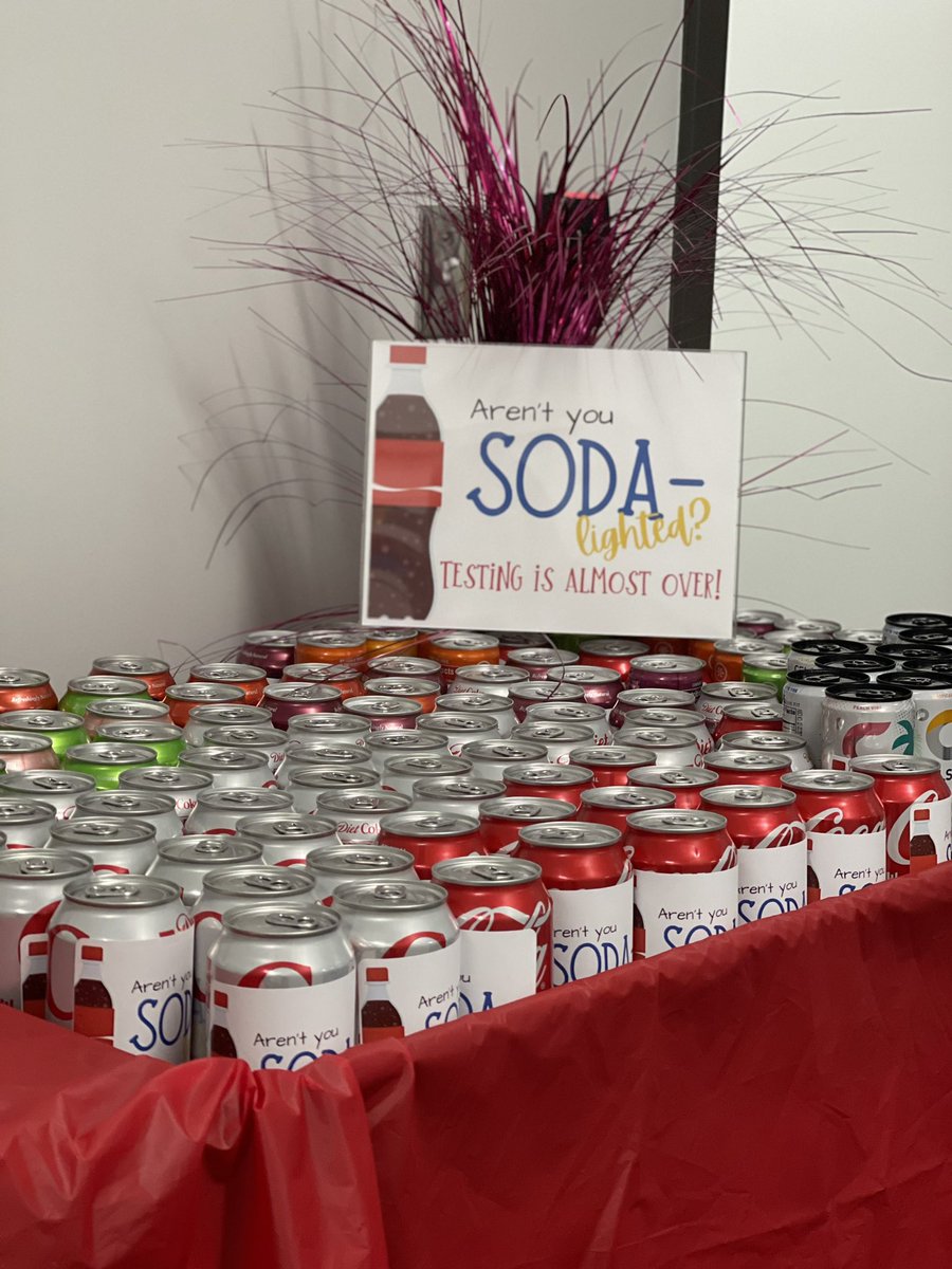 CCESocialworker's tweet photo. @CCE_Comets teachers: Aren’t you Soda-lighted testing is almost over?! https://t.co/e4QEGWIS0R