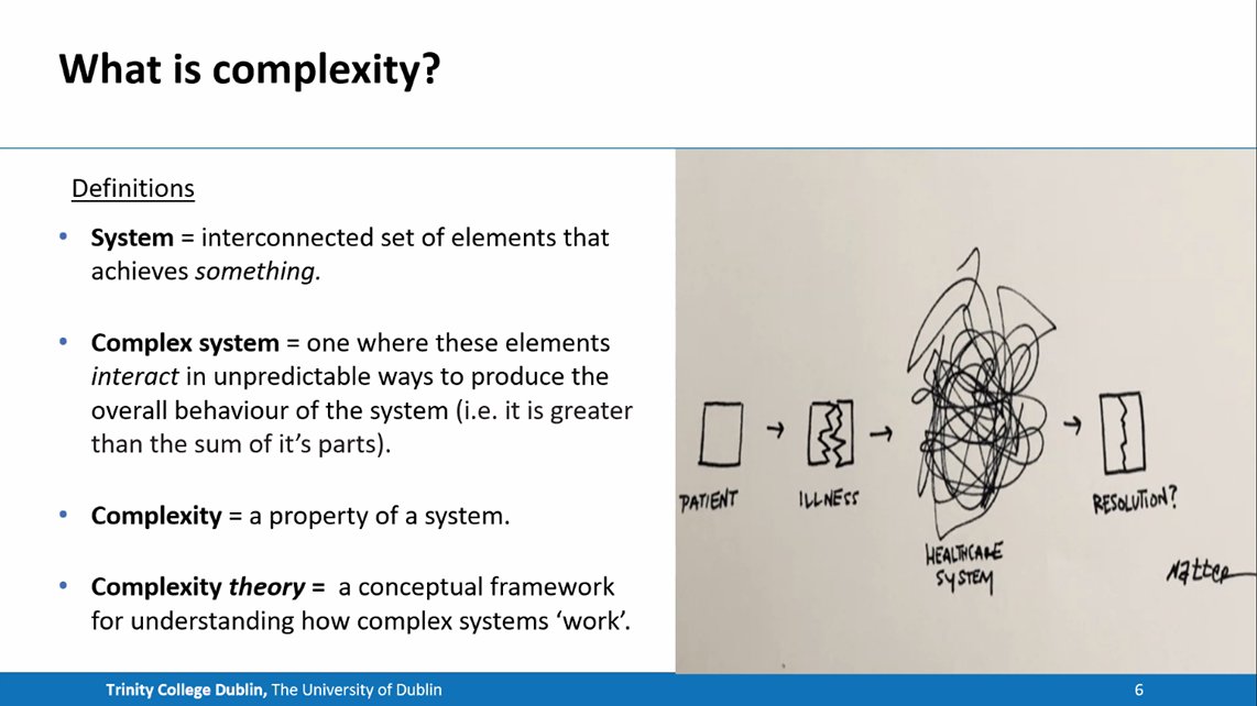 birkett_elaine's tweet image. &apos;Complexity-informed lessons from the pandemic response for universal health system reform&apos; @TCDhpm 

Really insightful webinar and discussion on what conditions are needed to navigate the complexity of healthcare

All very aligned to HSE Change Framework hse.ie/eng/staff/reso…