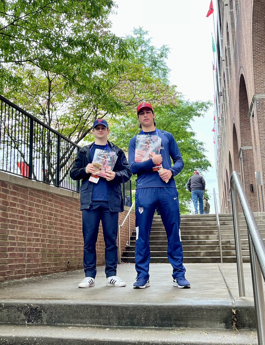 First Day of The Penn Relays! Penn Sprint Football out helping  sell Programs!