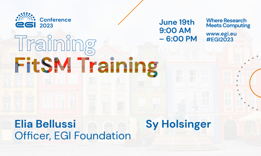 EGI_eInfra's tweet photo. Are you looking for ways to manage IT services and improve service efficiency? Discover #FiTSM, an open and lightweight standard for professionally managing IT services. 

🗓️ #EGI2023 June 19th 

Register now
https://t.co/9AkodXOWwW

Supported by @eu_imagine 
with @syholsinger https://t.co/ACcy3ZAOJX
