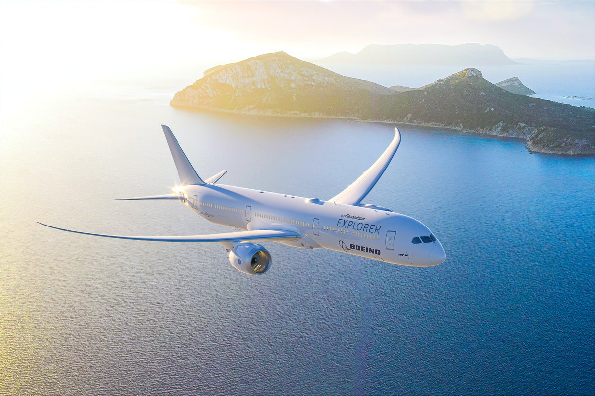 Boeing's tweet image. New this year, the first Boeing ecoDemonstrator Explorer, a 787-10 Dreamliner, will conduct global flight tests with four countries to enhance operational efficiency.

More: bit.ly/40ISQ5F