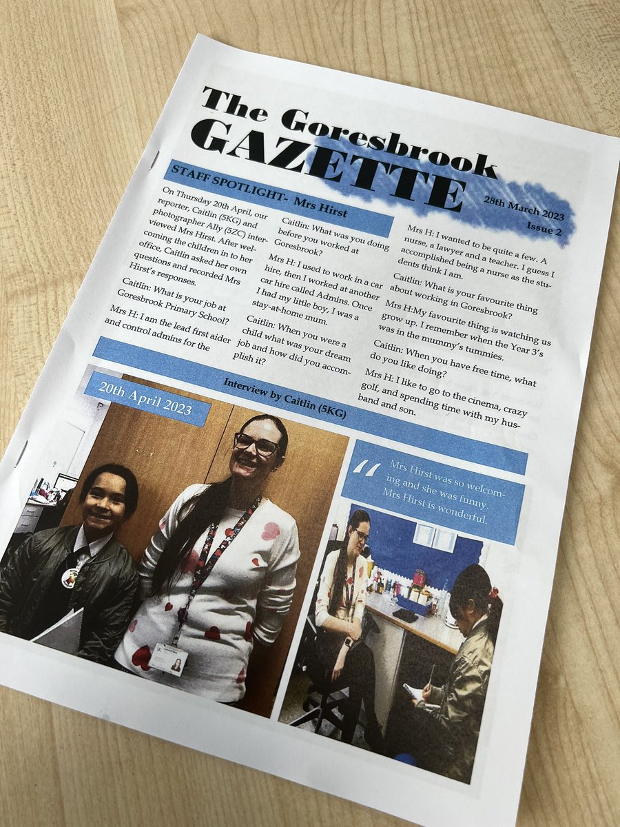 Issue 2 ready to roll out tomorrow! Grab yourself a copy and read all about things from this week in The Goresbrook Gazette <a href="/GoresbrookSc/">Goresbrook School</a> 🗞️📰