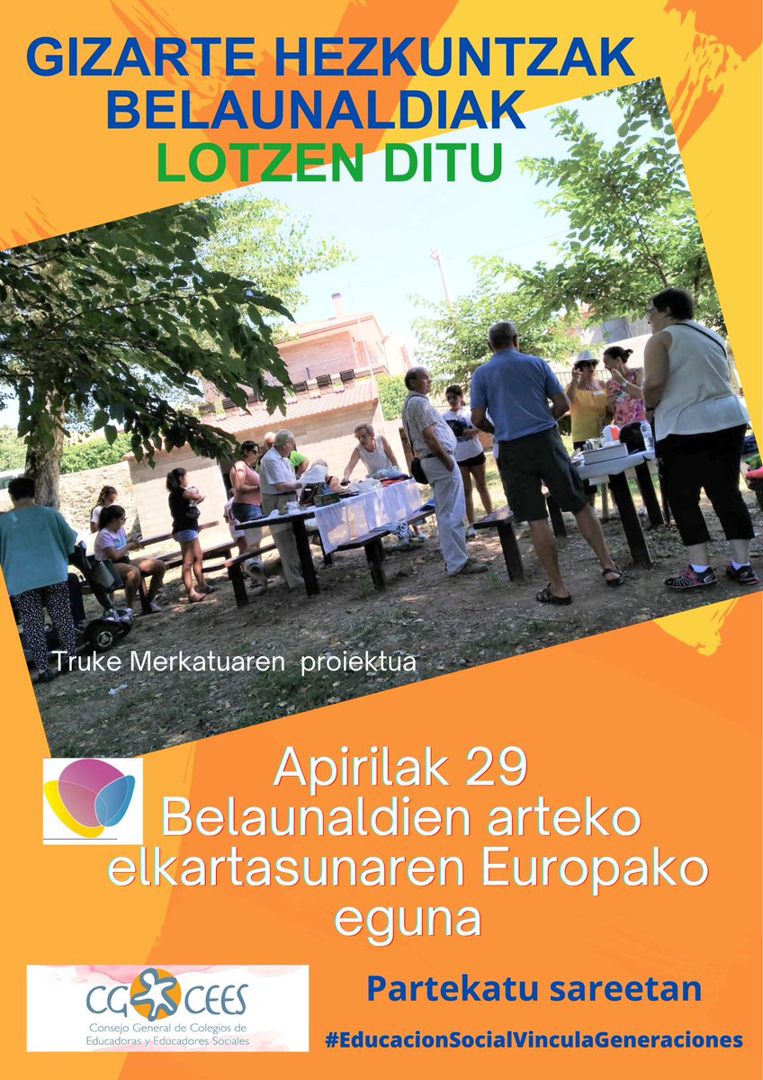 CEESPV's tweet photo. Gizarte Hezkuntzak belaunaldiak lotzen ditu
Belaunaldien arteko Elkartasunaren Europako Eguna

La educación Social vincula generaciones
Día europeo de la Solidaridad Intergeneracional

#EducacionSocialVinculaGeneraciones https://t.co/WCQE1PhiTj