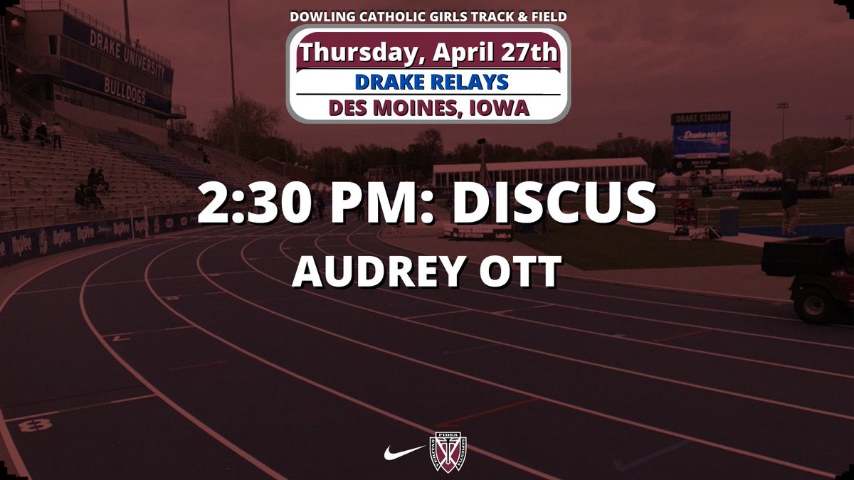 MEET DAY <a href="/DrakeRelays/">Drake Relays</a> DAY #1! 
🏟️ Drake Stadium
🕑 2:30 PM
🎟️ tix.axs.com/lL%2bQLgAAAADK…
📈 results.drakerelays.us 

#GreatnessOverComfort