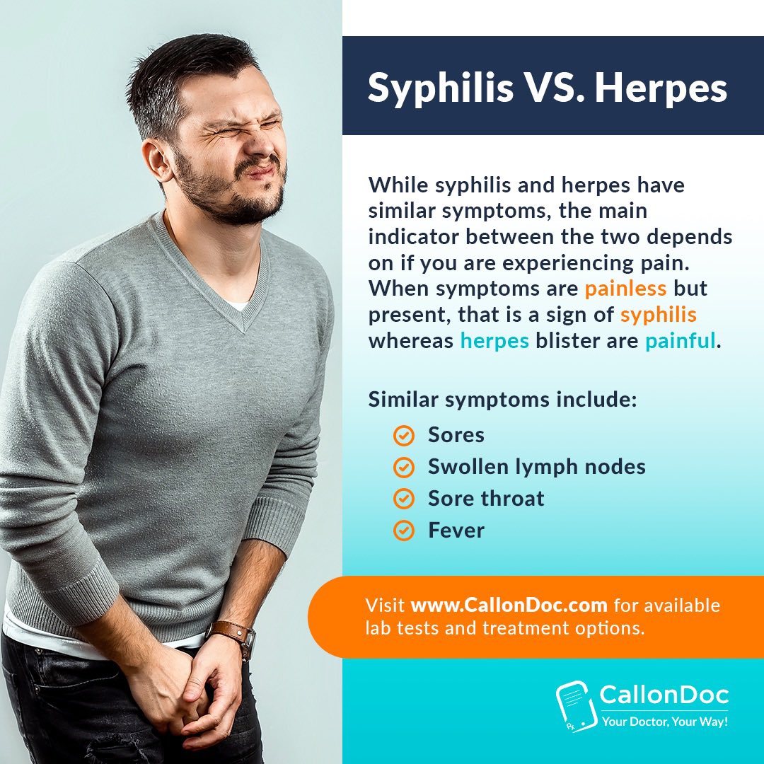 Know the difference! Understanding #Syphilis VS #Herpes can protect you and your partners health. 

#sexualhealth #sexhealth #sexualhealthmatters #herpestreatment #syphilistreatment #std #stdprevention #sti #stiprevention #telemedicine #onlinedoctor #thursdaymotivation