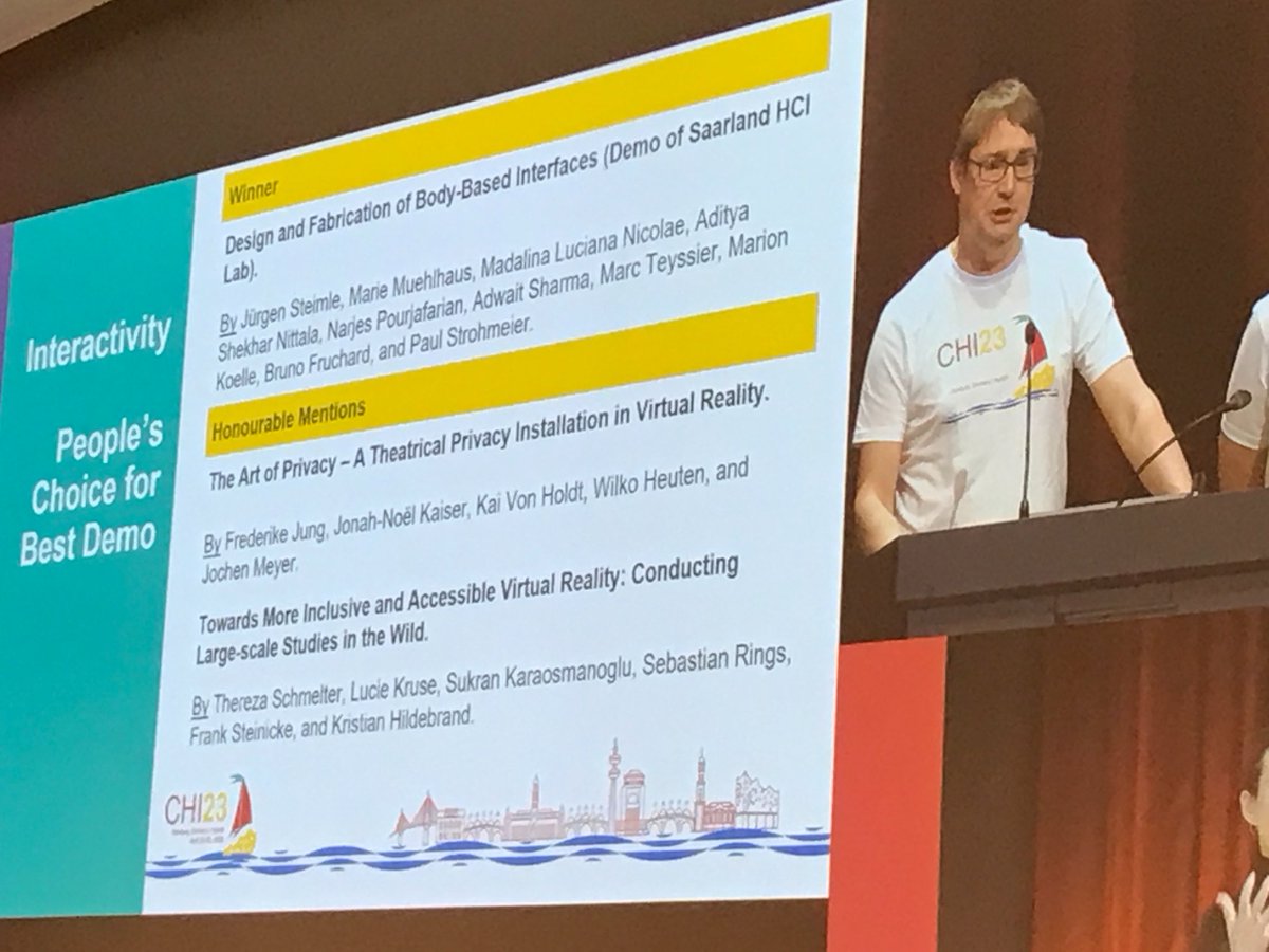 Congrats to the team on winning #CHI2023 Best Demo Award 🏆  We hope you all enjoyed our demos and look forward to seeing you again at #CHI2024 🏝️🏄