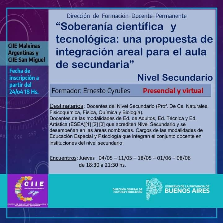 Propuestas formativas con puntaje, comienzan en mayo: drive.google.com/drive/u/1/fold…