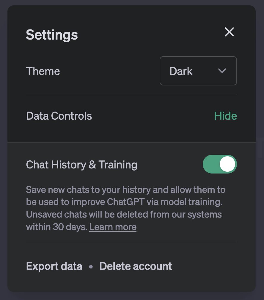 bentley_hq's tweet image. You can now disable ChatGPT chat history, giving you control over which conversations are used to train their models

OpenAI is also developing a new ChatGPT Business subscription for:
- pros who require additional control over their data
- businesses looking to manage their end…