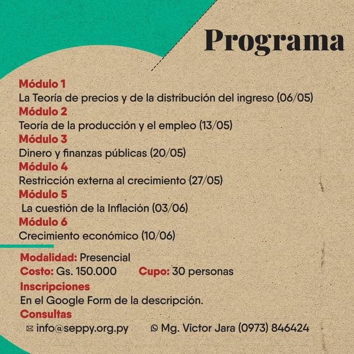 LASEPPY's tweet photo. 📌Nos vamos acercando a la fecha de cierre de las inscripciones para el curso de Economía Política Heterodoxa. 

Este proyecto nace de la mano de la SEPPY y EL EXCEDENTE, como un espacio para debatir sobre los grandes problemas económicos que enfrentamos como sociedad. https://t.co/ozH4yQ3rdP