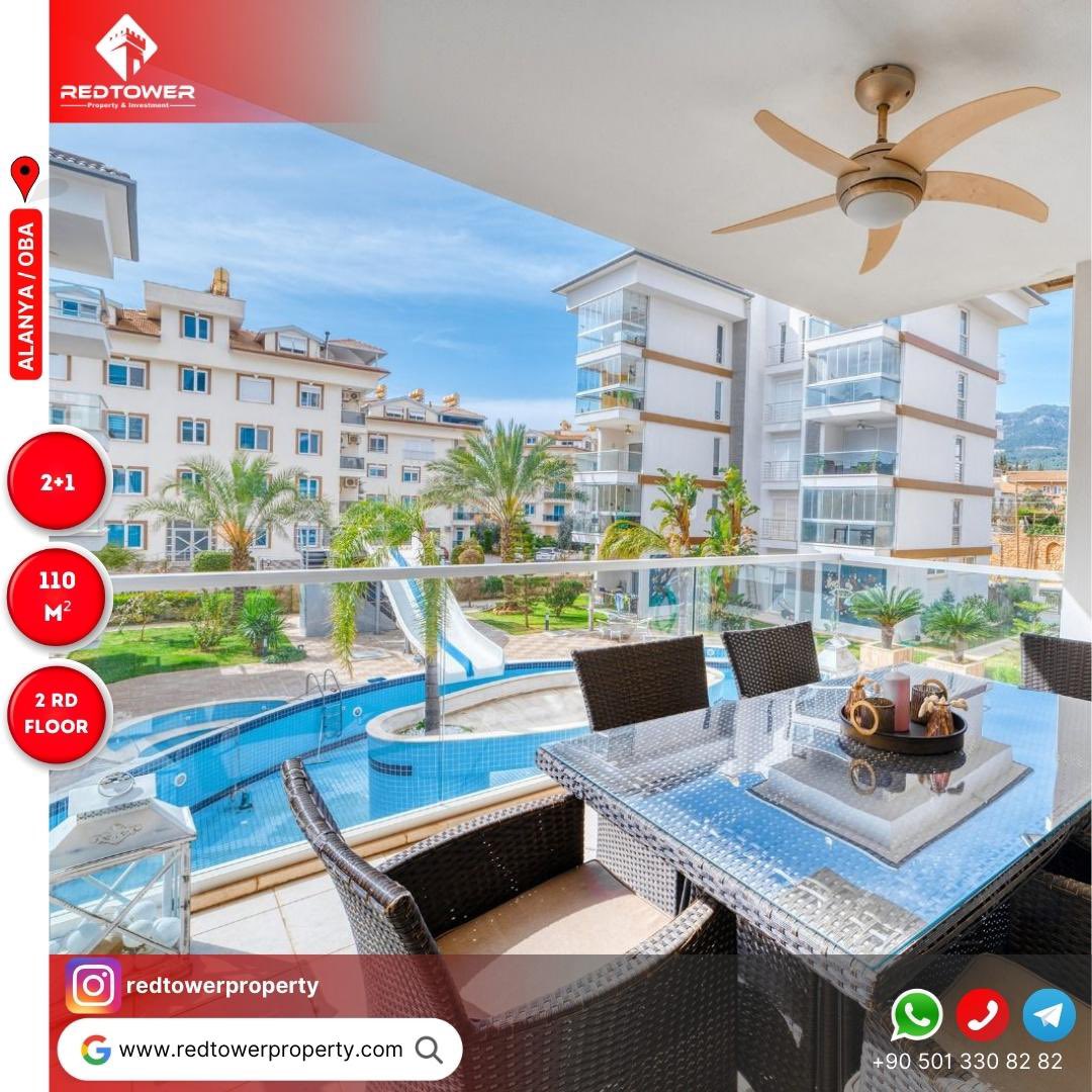 RedtowerAlanya's tweet photo. This apartment is located in the Oba district of Alanya. It has 2 bedrooms and 1 living room, with a total area of 110 square meters. It is fully furnished and has an outdoor pool, indoor pool, and fitness center. https://t.co/BwXrC1bQZo #realestate #buyhome #redtowerproperty https://t.co/lGO9Jfy4T8