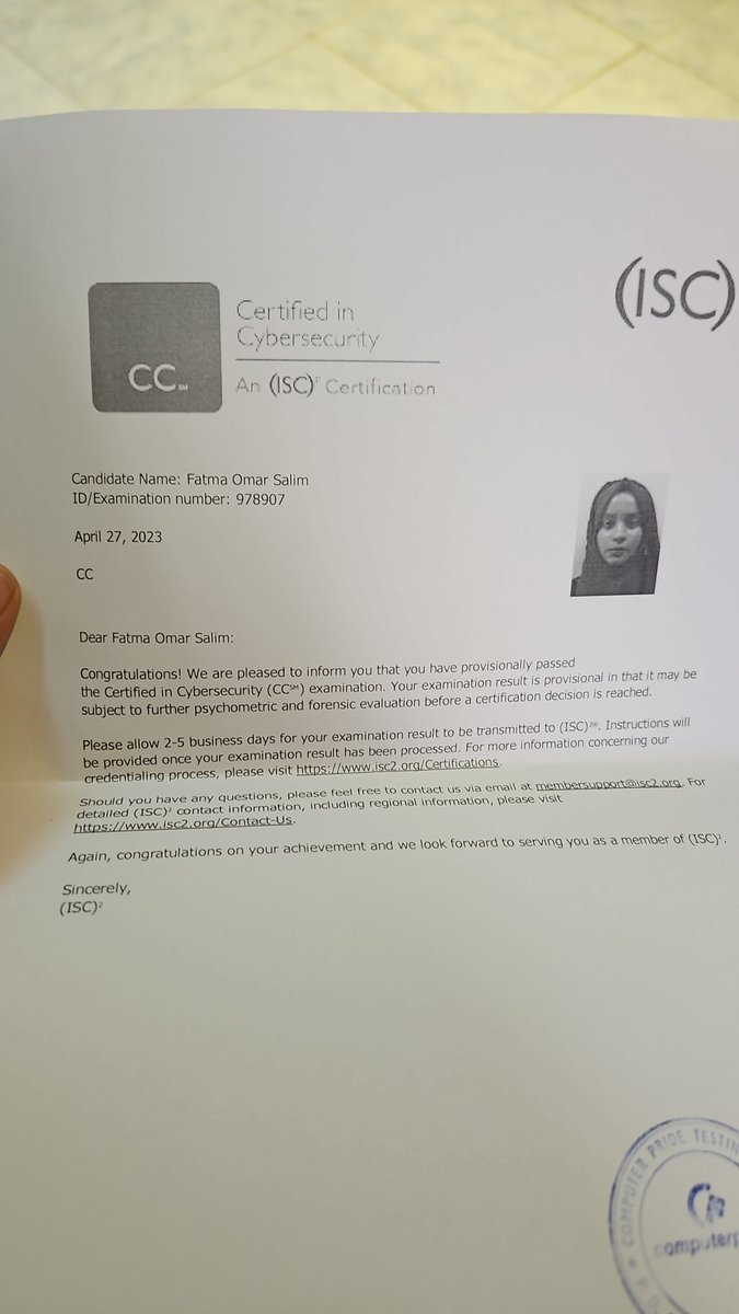Finally Certified in Cyber Security by @ISC2 
#womanincybersecurity #cybersecurity #networksecurity #infosec #securityoperations #PassionPurposeProductivity