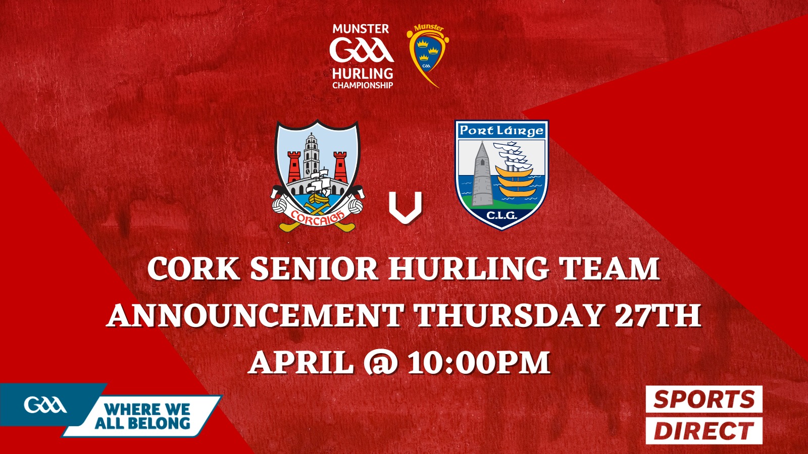 Cork GAA on Twitter "The Cork Senior Hurling team to play Waterford in