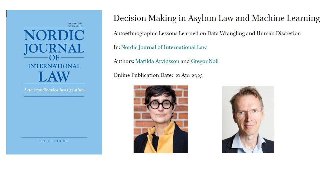 Great new piece by @Matilda_Arvid & Gregor Noll reflecting on their experience trying to build an anti-discrimination AI tool for asylum adjudication brill.com/view/journals/… The argument about discretion in data wrangling is particularly compelling