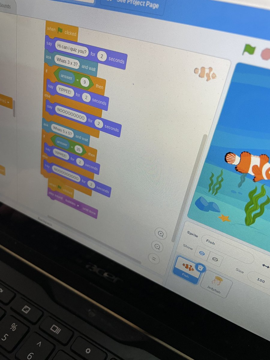 LisaAddison1's tweet image. Using @scratch @P2Moss to code Multiplication games for the Grade 3s @RedeemerOCSB ❤️Impressive! #ocsbCodes