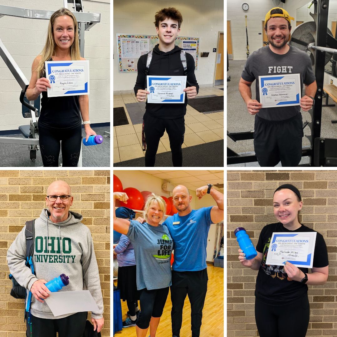 PlayKettering's tweet photo. Woohoo! A third group of fitness patrons has hit their 100 visit milestone in 2023 - we love seeing everyone's dedication. 👏👏👏👏Put your hands together for:
Angela Crews
Cameron Rustad
Coleton Hammond
David Gleason
Jennifer Martin
Melinde Miles https://t.co/rU93iSuxqZ
