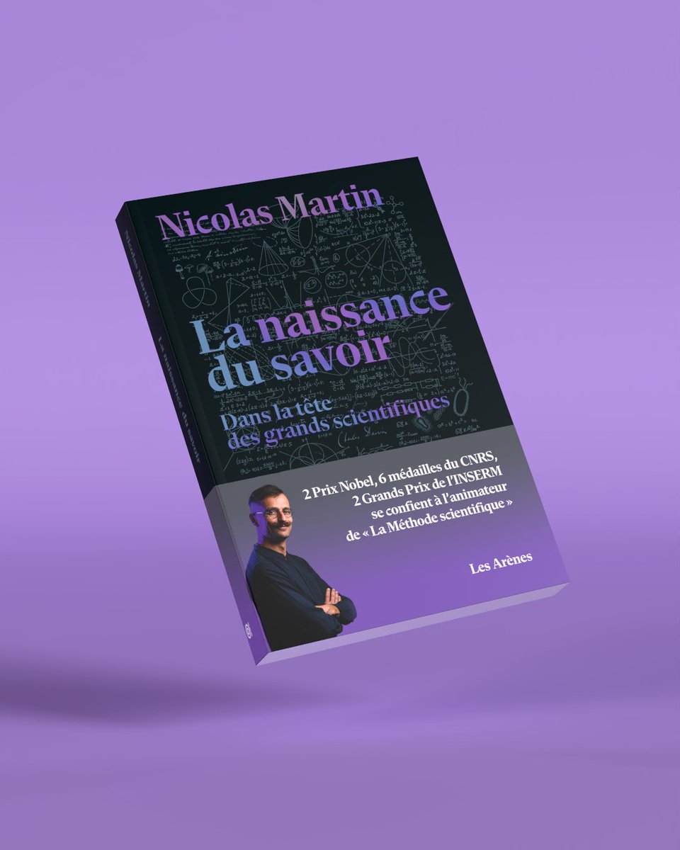 NicoMartinFC's tweet photo. [ATTENTION TOUT LE MONDE] 
Je vous présente mon nouveau bébé : La naissance du savoir, @les_arenes un livre d'entretiens exclusifs avec 17 scientifiques, dans 17 disciplines, pour essayer de percer ce mystère : comment se construit la pensée scientifique ? En librairie le 11 mai. https://t.co/xJEApeJR8t
