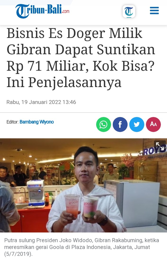 PetugasRakyatRI's tweet photo. Mas @gibran_tweet gimana bisnis es doger mu mas ?

Ajarin gue dong gimana caranya biar bisa dapat suntikan dana 71 M, Kali aja gue bisa jadi walikota seperti mu mas.
😁 https://t.co/H7kqy7a3Q5